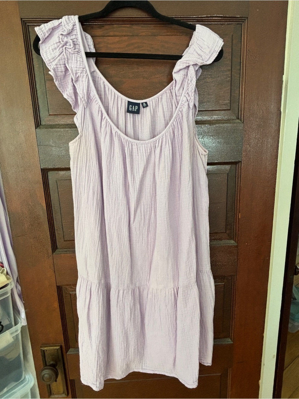 GAP Lavender Ruffle-Shoulder Casual Sundress